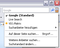 viomatrix.de als Suchanbieter im Microsoft Internet Explorer 7 